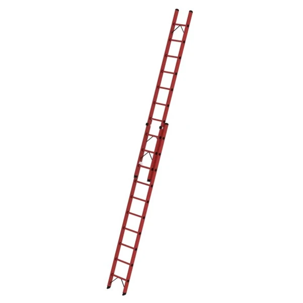 GĂŒnzburger Vollkunststoff-Schiebe-Seilzugleiter,2-teilig, 2 X 10 Sprossen, 36110