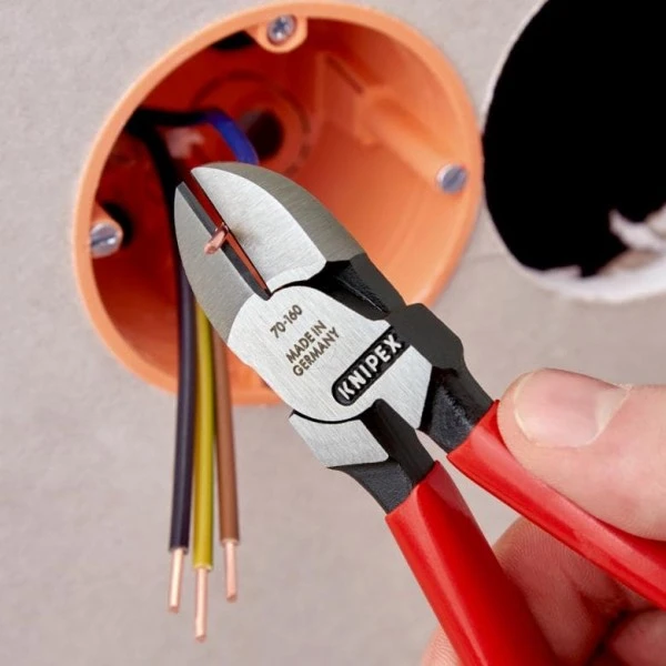 Knipex Seitenschneider Schwarz Atramentiert Mit Kunststoff überzogen 160 Mm, 70 01 160 - Image 7