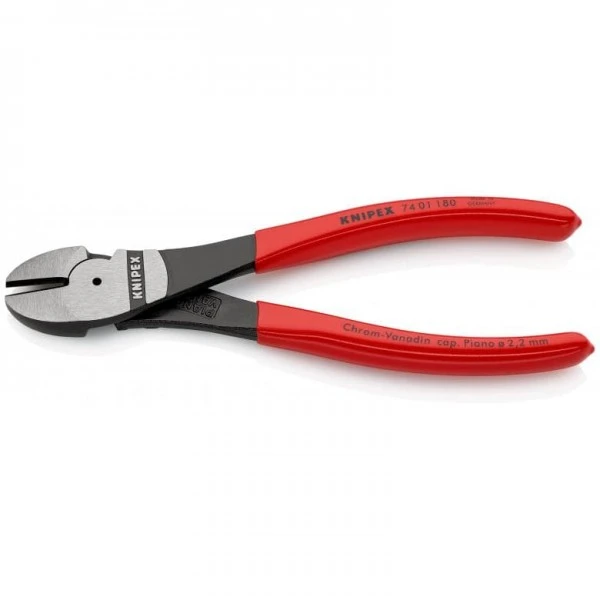 Knipex Kraft-Seitenschneider Schwarz Atramentiert Mit Kunststoff überzogen 180 Mm, 74 01 180 - Image 2