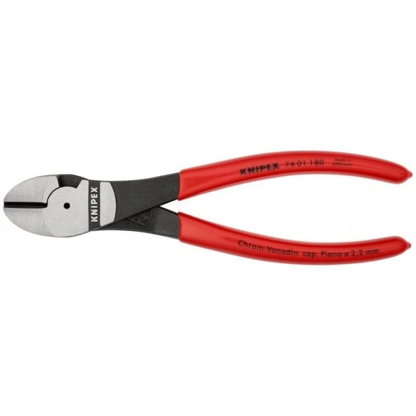Knipex Kraft-Seitenschneider Schwarz Atramentiert Mit Kunststoff überzogen 180 Mm, 74 01 180 - Image 3