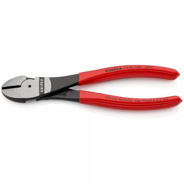Knipex Kraft-Seitenschneider Schwarz Atramentiert Mit Kunststoff überzogen 180 Mm, 74 01 180