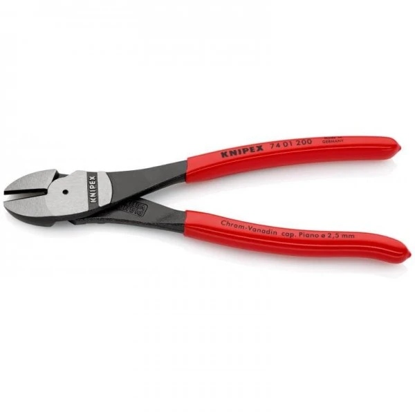 Knipex Kraft-Seitenschneider Schwarz Atramentiert Mit Kunststoff überzogen 200 Mm, 74 01 200 - Image 2
