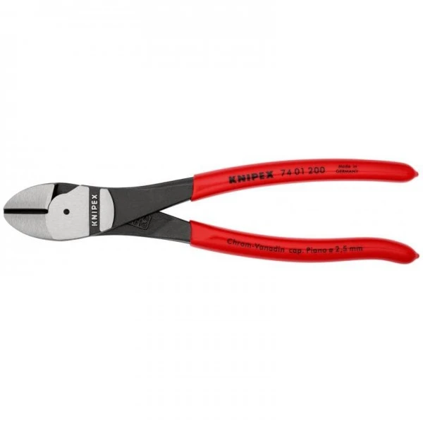 Knipex Kraft-Seitenschneider Schwarz Atramentiert Mit Kunststoff überzogen 200 Mm, 74 01 200 - Image 3