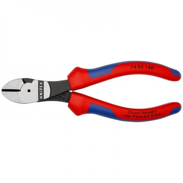 Knipex Kraft-Seitenschneider Schwarz Atramentiert Mit Mehrkomponenten-Hüllen 160 Mm, 74 02 160 - Image 3