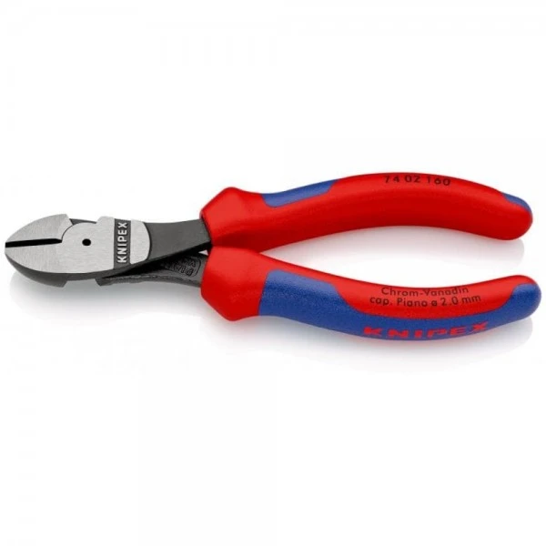 Knipex Kraft-Seitenschneider Schwarz Atramentiert Mit Mehrkomponenten-Hüllen 160 Mm, 74 02 160
