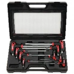 KS Tools ERGO+ T-Griff-Winkelstiftschlüssel,Kugelkopf-Innen6kant-Satz,9-tlg., 151.8150