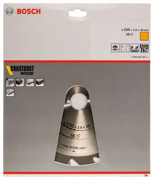 Bosch KreissÀgeblatt Construct Wood, 230 X 30 X 2,8 Mm, 16 2608640635 - Image 2